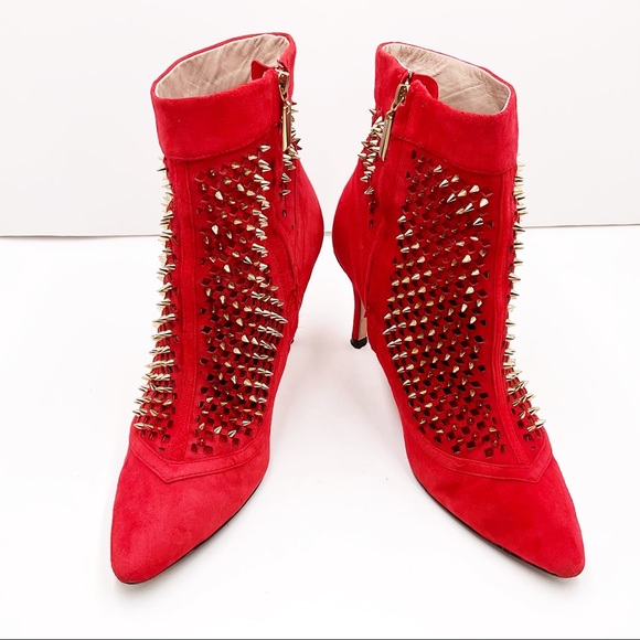 {ZARA} Suede Studded Ankle Boots - Picture 4 of 16